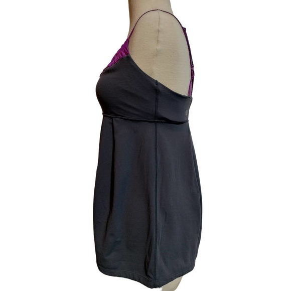Lululemon Athletic Tank Top gray and purple woman size 10 Adjustable straps - Picture 2 of 7